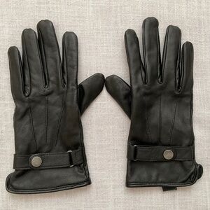 Men’s Black Leather Gloves Size M/L NEW